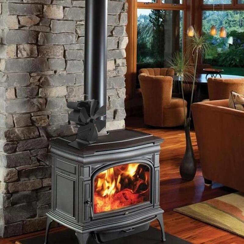 Ventilador de chimenea silencioso respetuoso con el medio ambiente para quemador de leña, circulación eficiente, alimentado por calor, estufa de leña, invierno