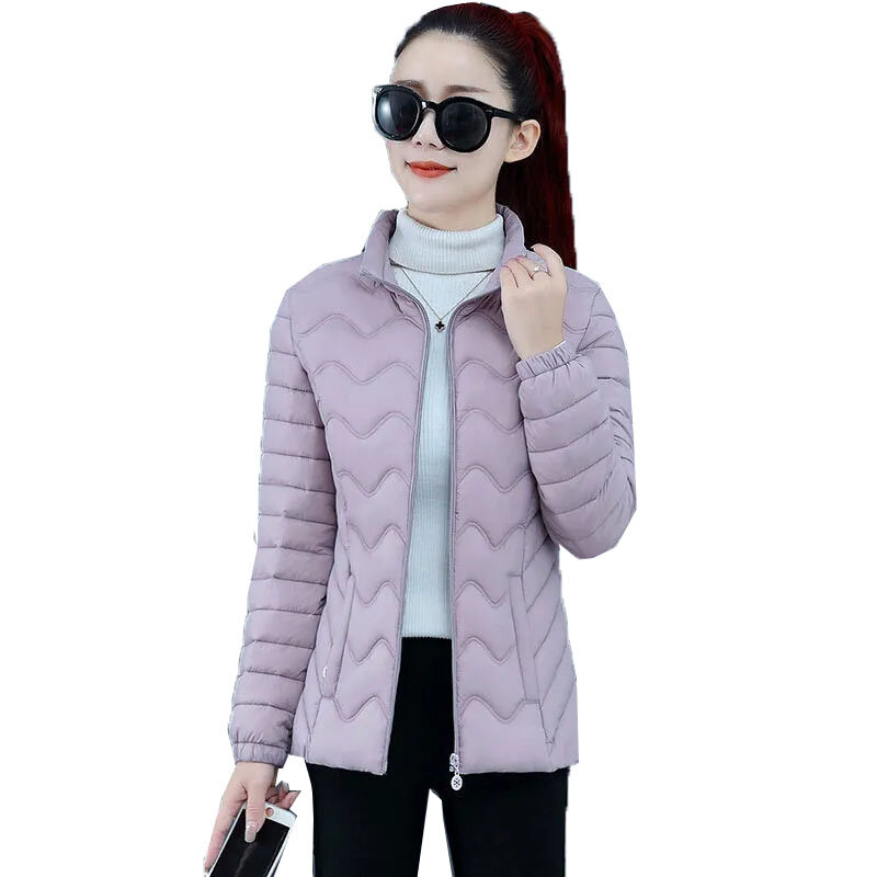 Женская куртка с хлопковой подкладкой, зимняя легкая теплая куртка с хлопковой подкладкой, короткий топ для мам, 6XL