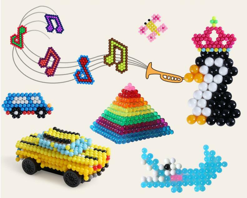 Conjunto de contas mágicas para brinquedos educativos para crianças, 30 cores, 5mm, spray, perlen, magia, 3d, quebra-cabeças, acessórios, 200pcs