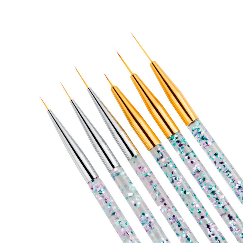 3Pcs Set di pennelli per fodera per Nail Art in acrilico a strisce francesi pennello per pittura per Manicure con Gel UV Ultra sottile