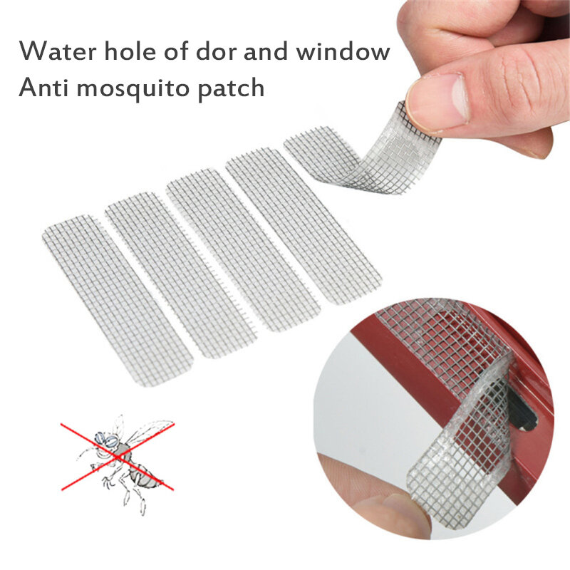 5 sztuk/arkusz moskitiera na okno Patch kratka wydechowa okno drzwi drenaż otwór Anti-mosquito wklej osłona siatkowa niewidoczne naprawy dotacji