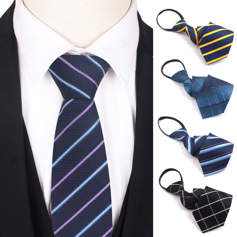 Corbatas de cuello con cremallera para hombres, corbata Simple clásica para boda, trajes de negocios para niñas y niños, corbata ajustada informal, corbatas masculinas