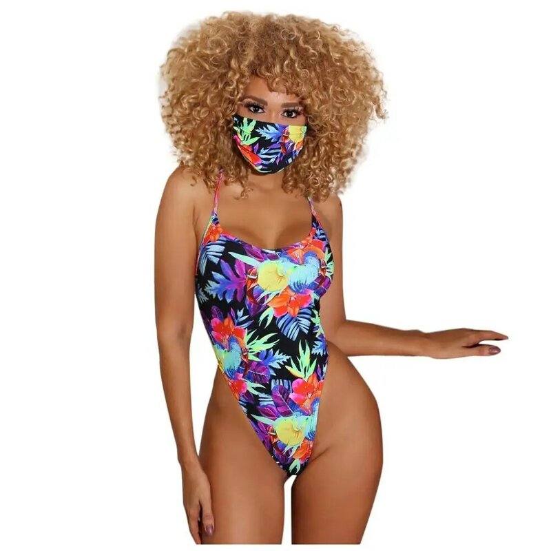 Family Matching Swimwear Mommy and Me Ruffle Pineapple Print One-Piece Swimsuit