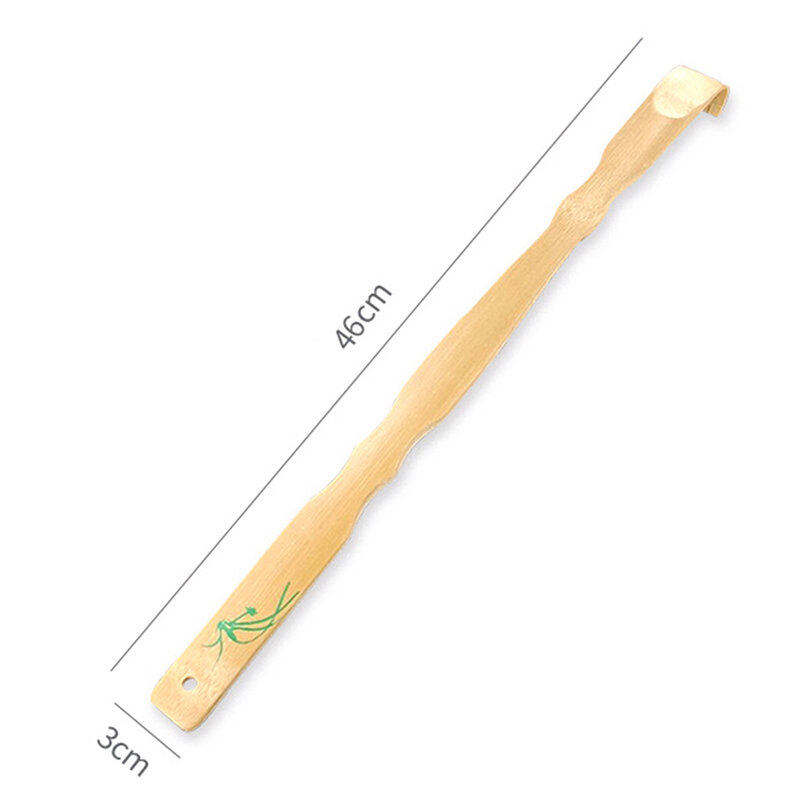 Raspador traseiro de madeira de bambu durável, Massageador de madeira, Corpo Roller Stick, Voltar Scratcher, Longo, 46cm, 1Pc