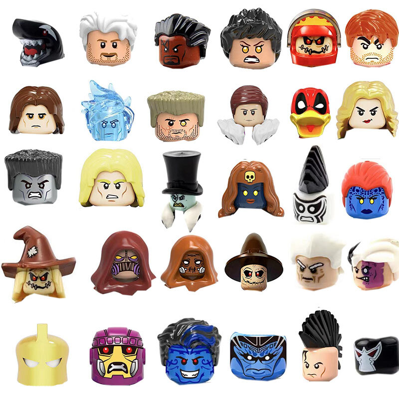 Figuras individuales, accesorios para la cabeza, personajes de la serie de películas, juguetes de bloques de construcción, regalo para niños