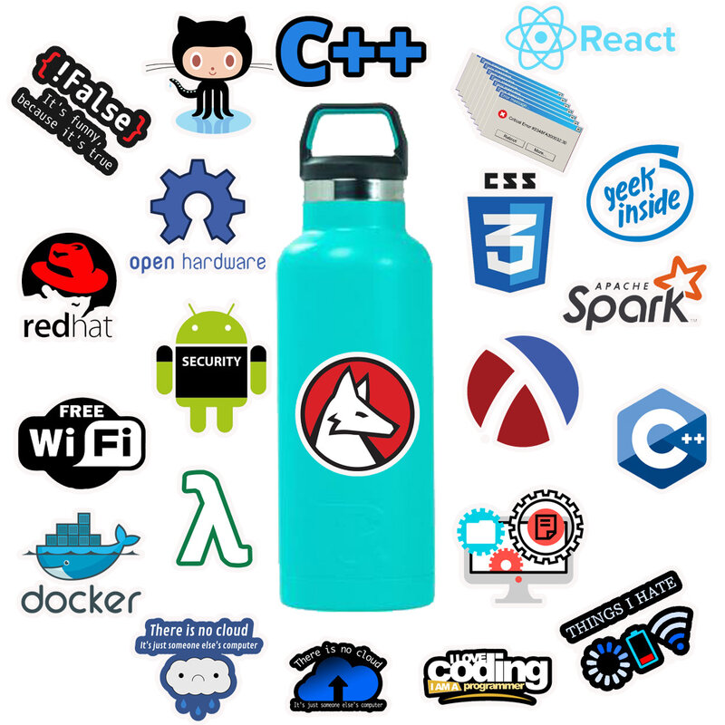 10/30/50Pcs Programmeur Internet Java Stickers Geek Php Docker Html Bitcoin Programmeertaal Voor Telefoon Laptop auto Speelgoed Decals