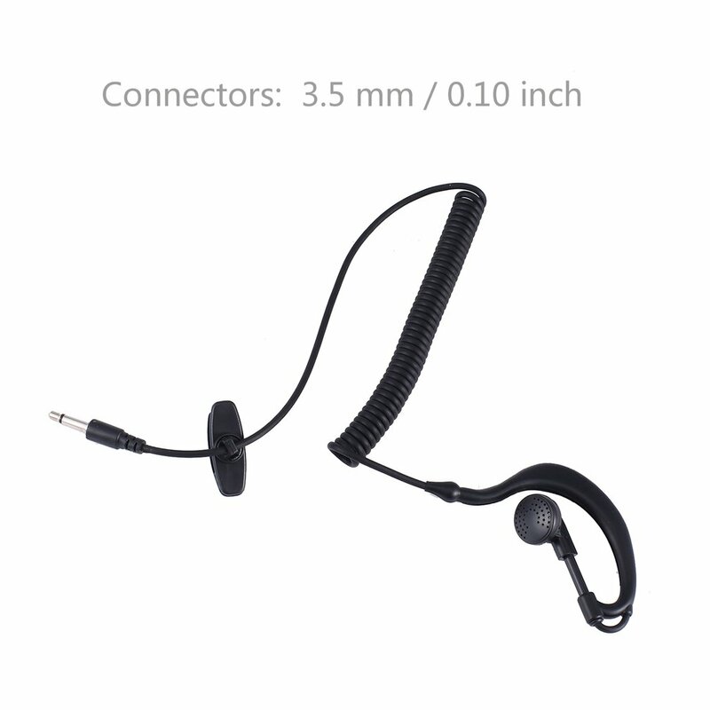 Słuchawki douszne 3.5 Mm słuchawki z haczykiem i kabel spiralny słuchawki Walkie Talkie słuchawki wojskowe