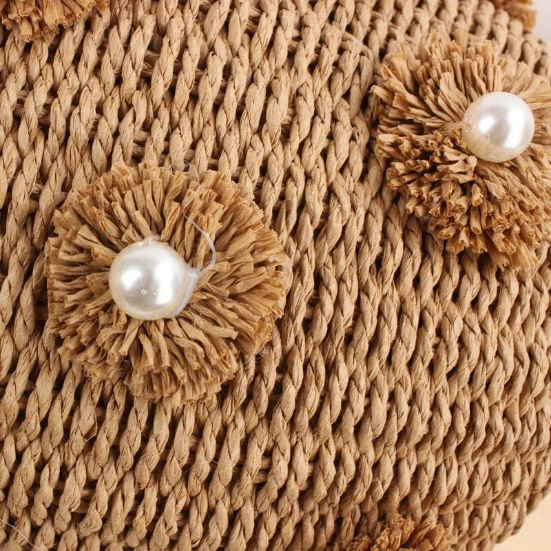 Kreatywny ręcznie robiony kryształ Rhinestone zdobione torby słomy małe torby wiadro słomy pani torebki podróżne i torebki
