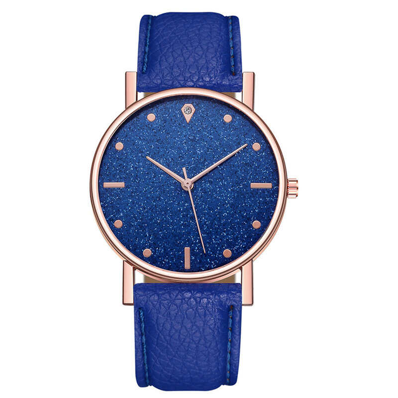 2022 Top Brand High Quality Rhinestones Womens Ladies Simple Watches Faux Leather Analog Quartz Wrist Watch Clock Saat Gift