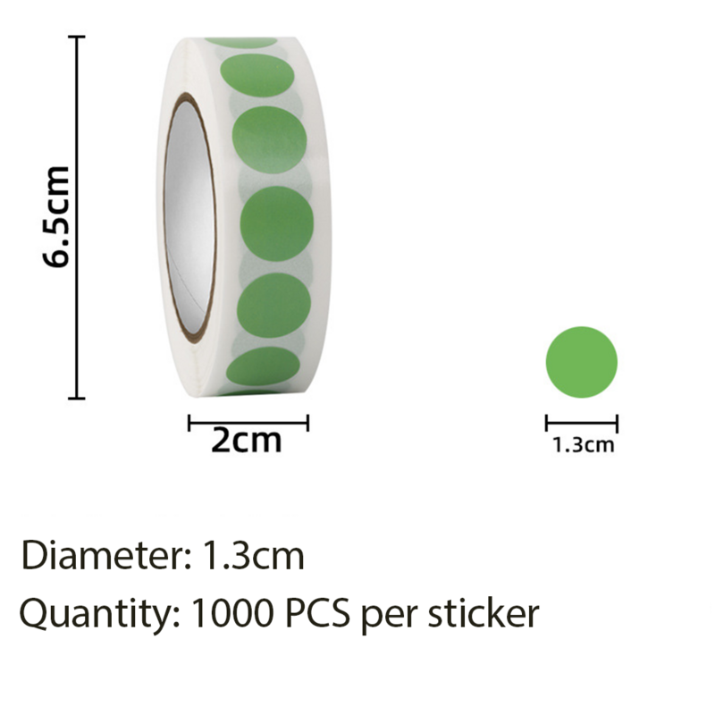 1000 PCS Farbe Dot Label Aufkleber Klassifizierung Mark Beschichtete Papier Aufkleber Rollen Kawaii Schreibwaren Ästhetischen