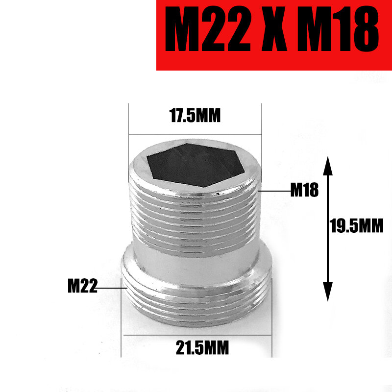 Удлиненный дизайн M22 переходник на 16 18 20 22 24 мм штекер x штекер Адаптер для крана для кухни ванной латунь лента для воды соединение медь