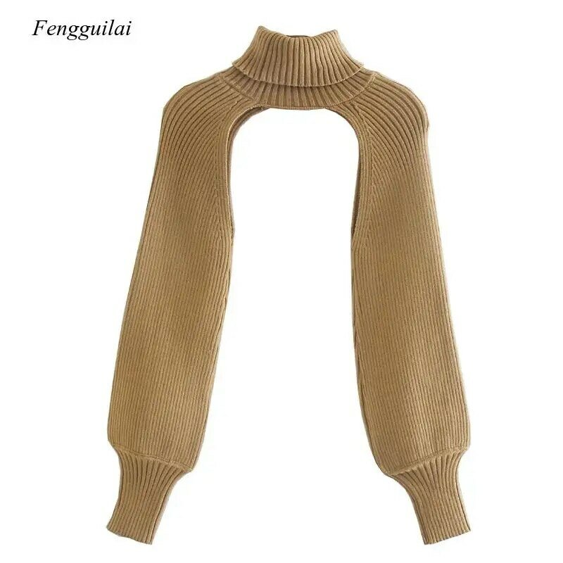 Maglione lavorato a maglia a maniche lunghe a collo alto da donna Casual Femme Chic Design Pullover High Street Lady top Sw886