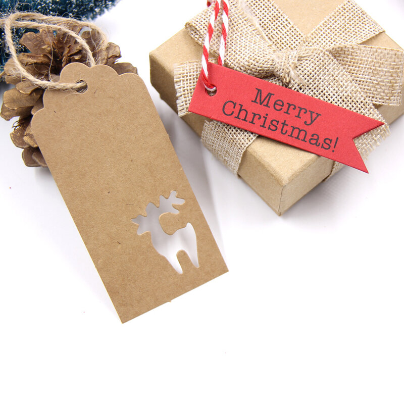 Рождественские серийные бумажные бирки, 50 шт., рождественские подвесные бирки «сделай сам», упаковочные материалы для подарков бирки для рождественского подарка, аксессуары