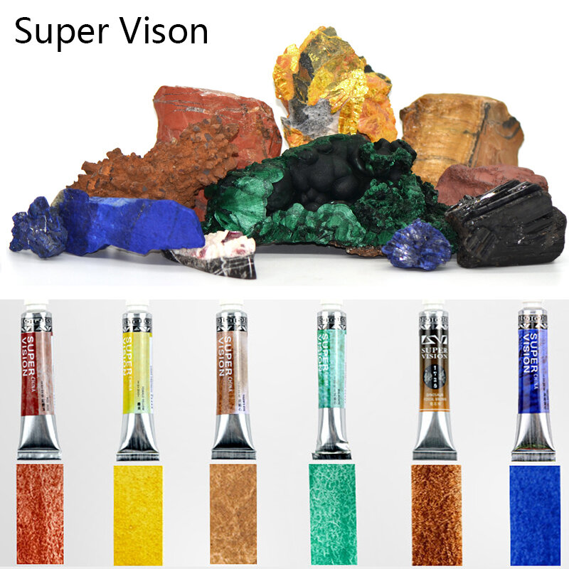 Super Vision Real Natural Mineral Watercolor Tube 8ML Master Water Color Paint For Painting Artist Art Suppliers