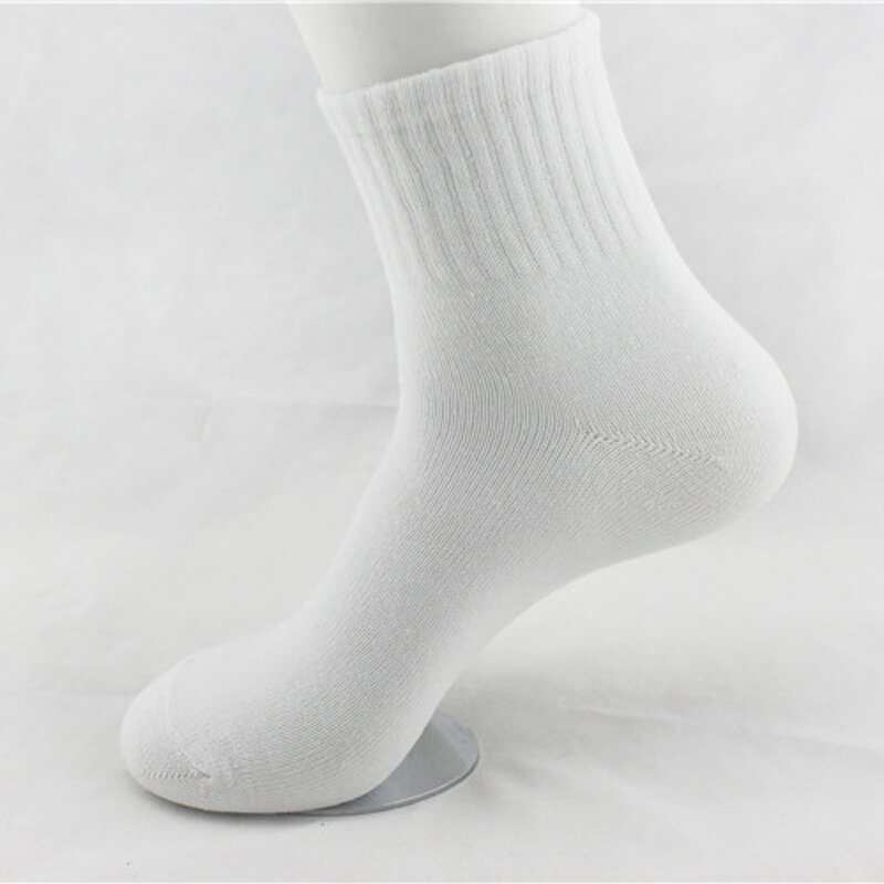 10คู่ถุงเท้าข้อเท้าถุงเท้าสีทึบสบายผ้าฝ้ายคุณภาพสูงLow Cutถุงเท้าสีดำสีขาวสีเทา
