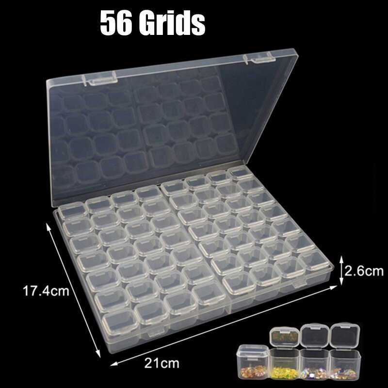 28/56/64 caixa de armazenamento celular com adesivo conjunto pintura diamante acessórios organizador caso recipiente para diamante ferramenta bordado