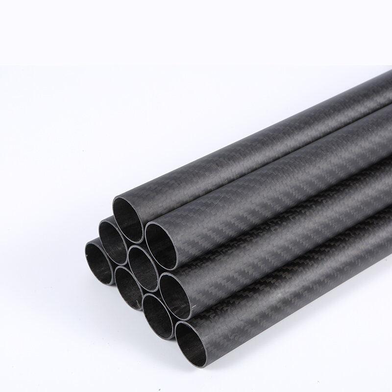 Tube en fibre de carbone sergé 256, accessoires de importateur, longueur 500mm, coupe CNC en usine, 2 pièces