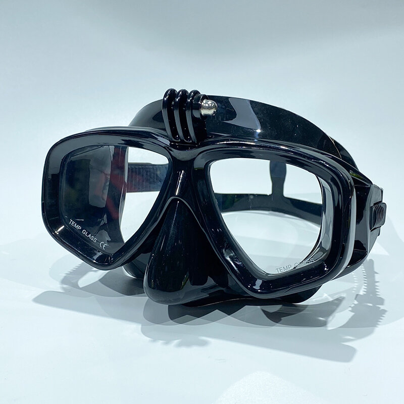 Masque sous-marin professionnel, lunettes de plongée 3/4, convient pour GoPro, petite caméra de sport, tout sec, lunettes 3/4