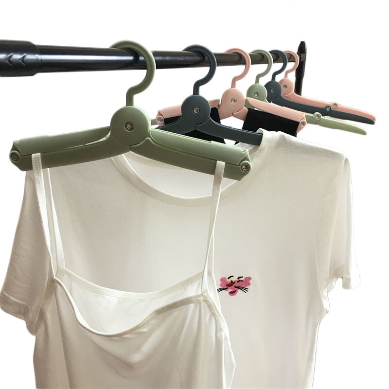 Foldable Portable clothes hanger Plastic Hangers Multifunction Travel Folding Hanger Home Storage Hangers Underwear Drying Rack