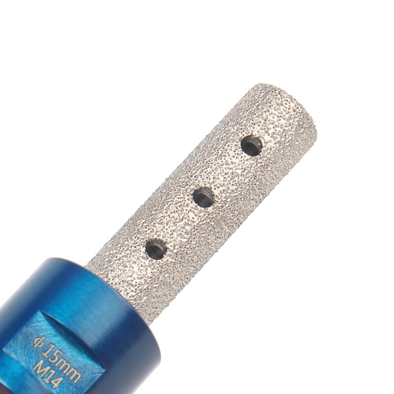 HEDA-cortador de dedo de diamante soldado al vacío M14, 10/15/20/25mm, roscado, para fresado de azulejos de cerámica, granito y mármol, forma agrandada
