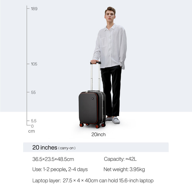 Mixi 2023 nuovo Design innovativo valigia Carry On Hardside Rolling bagagli PC Spinner Wheels Trolley Case telaio in alluminio