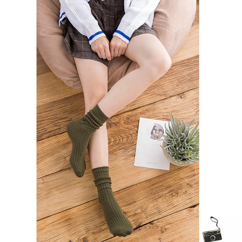 5ペア学校大人ソフトギフトノンスリップの基本的なロング暖かいワンサイズレディースセクシー秋冬女性靴下パイル