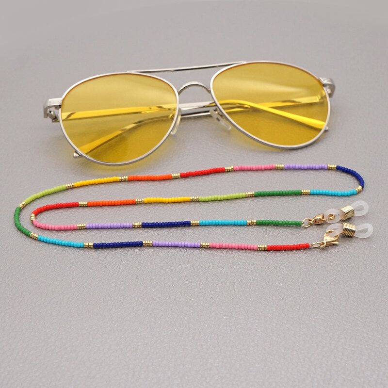Go2Boho-안경 체인 스트랩 선글라스 홀더 비즈 끈 마스크 체인 여성을 위한 다채로운 구슬 목걸이, 2023 여름 쥬얼리