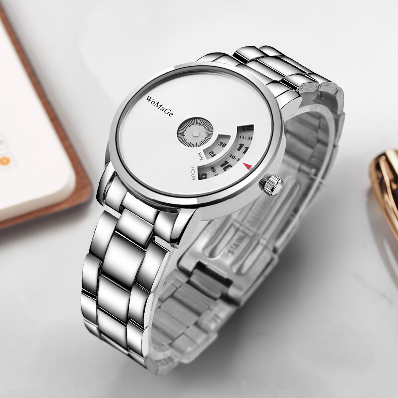 WoMaGe-Reloj de pulsera de cuarzo para hombre, cronógrafo deportivo de lujo, único y creativo, a la moda
