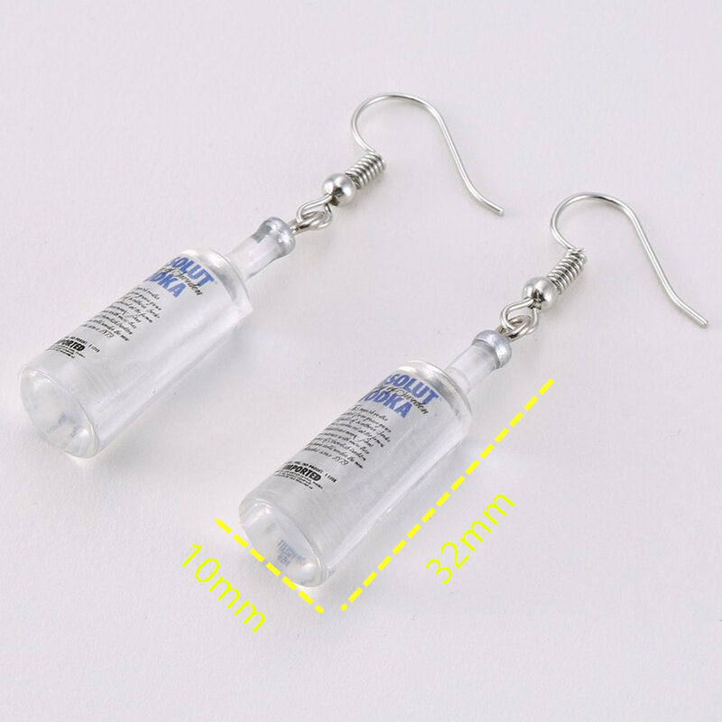 Yungqi модные полимерные серьги в виде пивных бутылок, креативные серьги в виде минеральных бутылок, милые серьги ручной работы, женские Украшения
