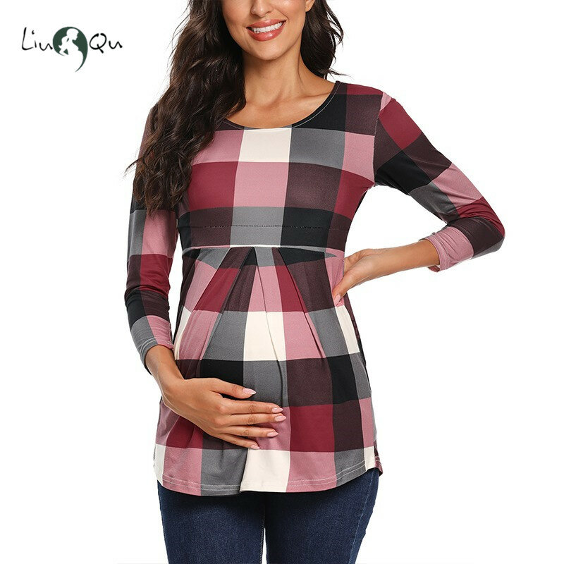 Casual Maternity Tops Women Pregnancy Long Sleeve T-Shirts Tees for Pregnant Elegant Ladies Top Fashion Women Clothings