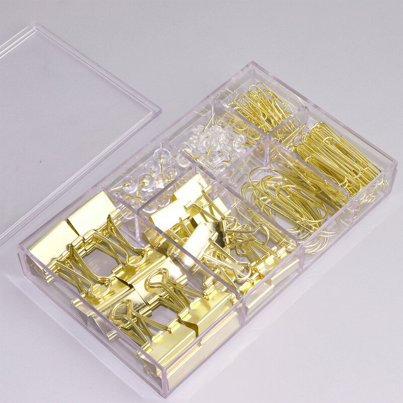 Gold Jumbo Clips Paper Clips 2Inch Gold Push Pins Sets Office Accessories Gold Color