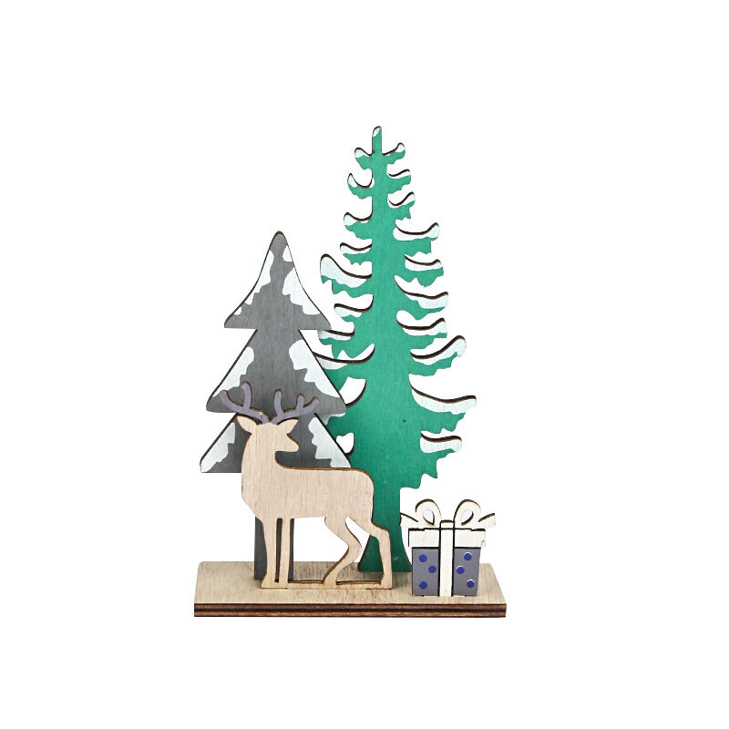Natal elk artesanato de madeira natal árvore ornamento ano novo decoração de natal para casa pingente de madeira navidad 2022 presente