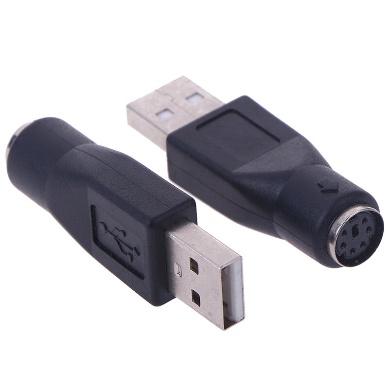 2Pcs PS/2 Stecker auf USB Buchse Adapter Konverter für PC Tastatur Maus Mäuse