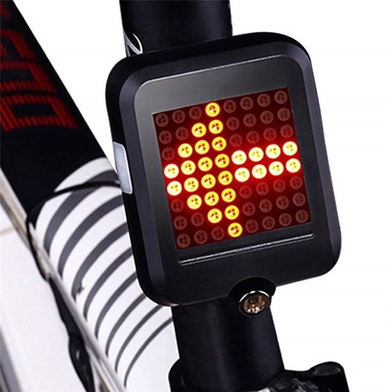 Задний фонарь для велосипеда, с указателями поворота, 80 люмен, 64 светодиода, водонепроницаемые задние фонари с датчиком торможения, перезаряжаемая задняя фонарь для велосипеда