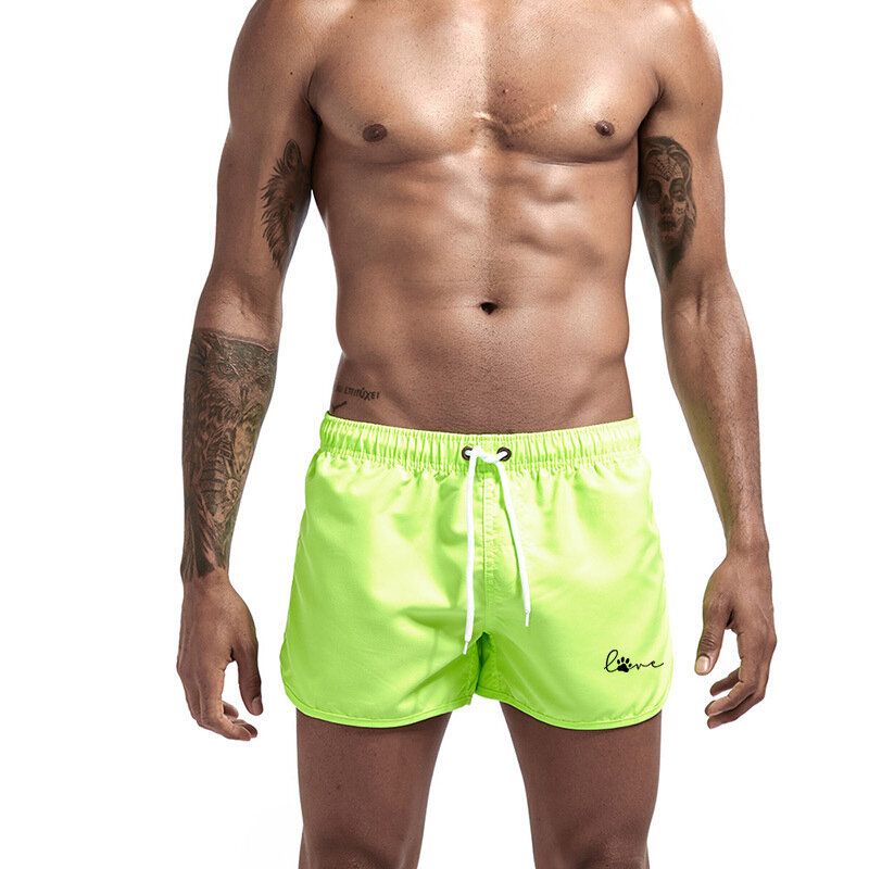 ฤดูร้อนผู้ชายกีฬา Jogging กางเกงขาสั้นพิมพ์กางเกงขาสั้นว่ายน้ำท่อง Beachwear กางเกงขาสั้น Gym ฟิตเนสลำ...