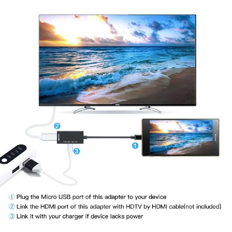 Pour Type C & Micro USB vers HDMI adaptateur numérique vidéo Audio convertisseur câble HDMI connecteur pour téléphone portable avec Port MHL R5