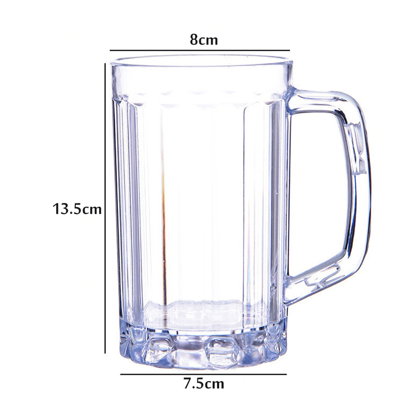 Vaso de plástico irrompible para cerveza, vasos transparentes reutilizables para zumo de frutas y cerveza, 450ml