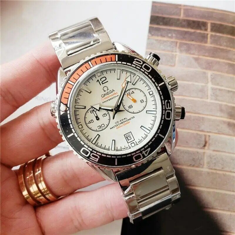 Omega-marca de luxo quartzo relógios femininos relógio de quartzo pulseira de aço inoxidável relógio de pulso clássico vestido de negócios masculino relógio 8145