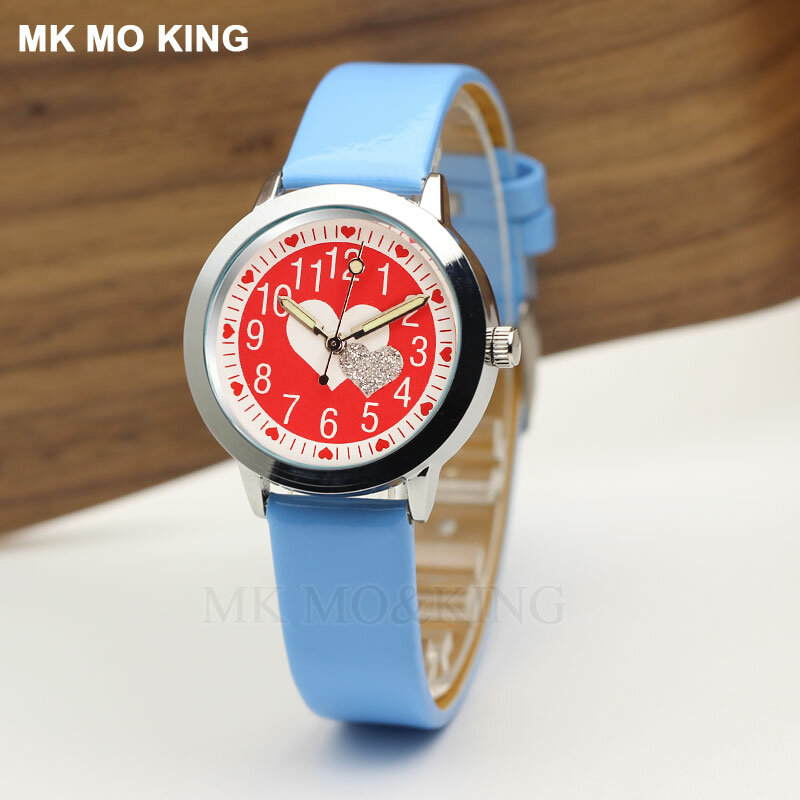 Luxus Marke Casual Rot Süße Liebe kinder Jungen Mädchen Kinder Quarz Armbanduhr Uhr Armband Reloj Weihnachten Party Geschenk