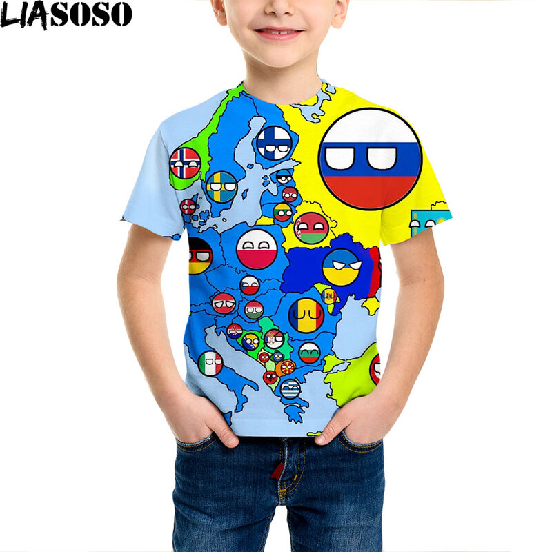 Футболка для мужчин и женщин, детская модная рубашка в стиле Харадзюку, с 3D-принтом, с национальным аниме мячом, стиль хип-хоп