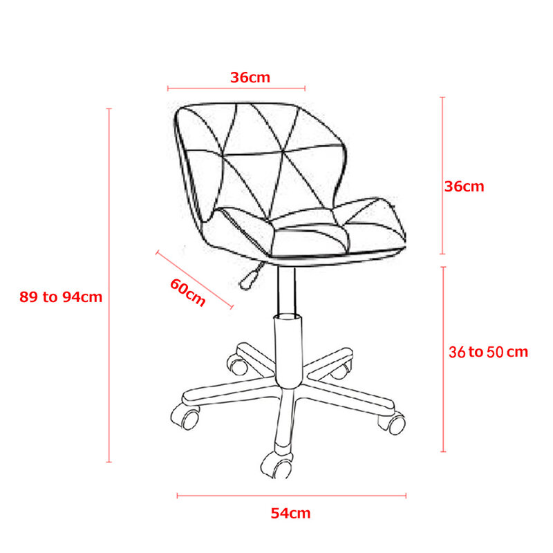Panana Office Chair Faux Leather Padded Seat 360 degree Swivel Flexible Rotation Home Study Seating Bedroom Makeup chair
