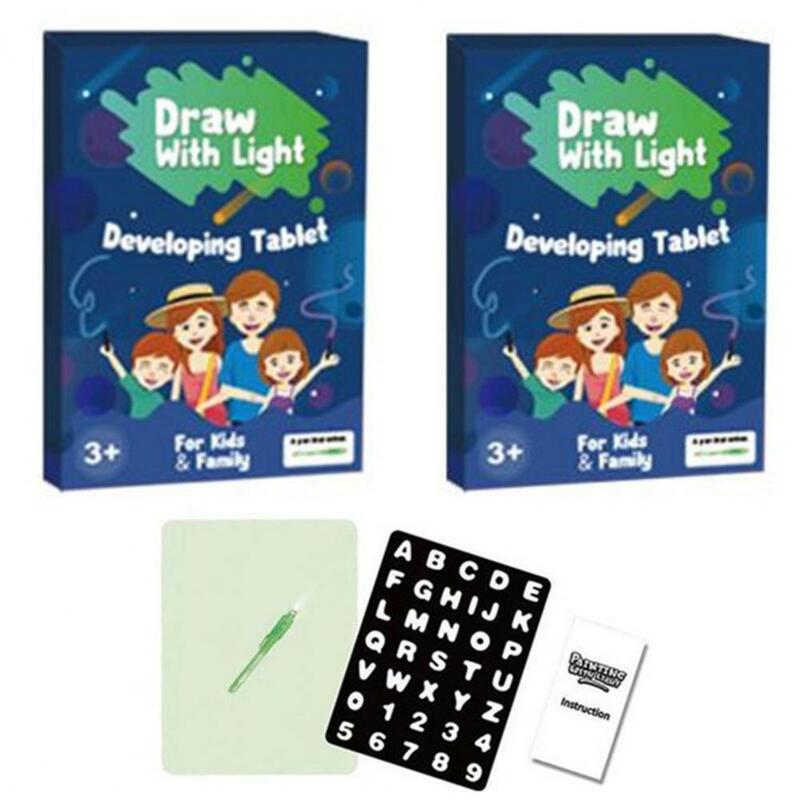 Placa de desenho luminosa fluorescente doodle scribbler placas educação precoce crianças aprendizagem brinquedos escrevendo doodle almofada para o estudante