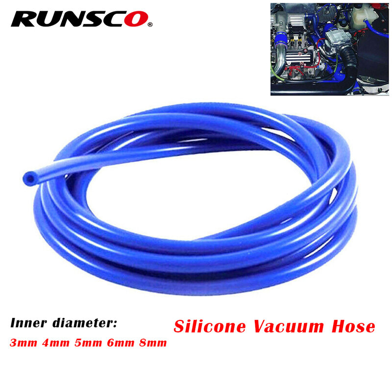 Tubo de silicona para aspirador de coche, accesorio universal de color rojo, azul y negro, 3 mm/5 mm/4 mm/6 mm/8 mm