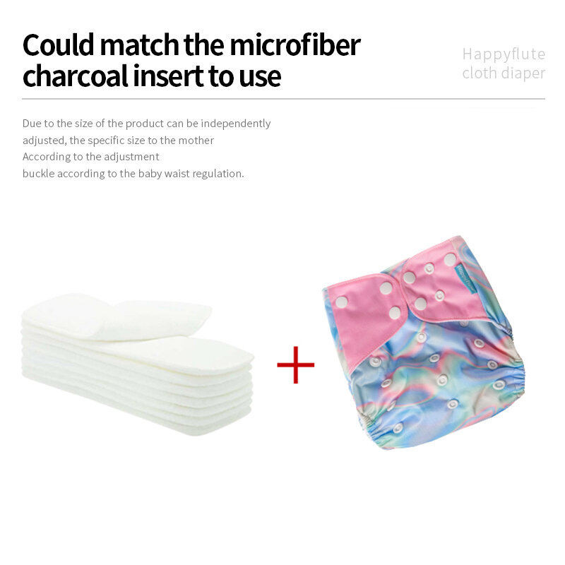 Happyflute New OS Pocket regolabile 8 pezzi Diape + 8 pezzi inserto in microfibra pannolino lavabile impermeabile e riutilizzabile