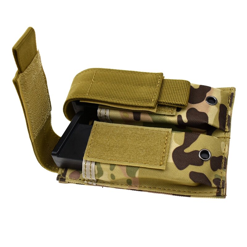 Bolsa táctica MOLLE de 9mm para pistola, soporte para revistas, portador de placa, chaleco, cargador doble, accesorio para equipo de caza
