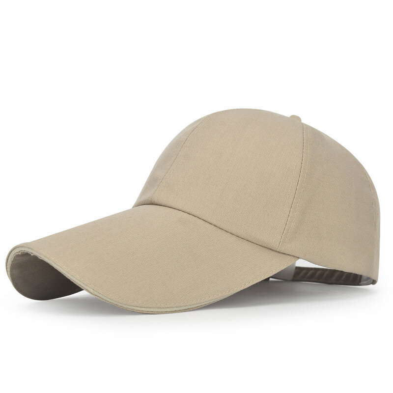 余分なロング請求書-夏用の調節可能な野球帽,ビーチや旅行用のキャンバスキャップ,UV保護