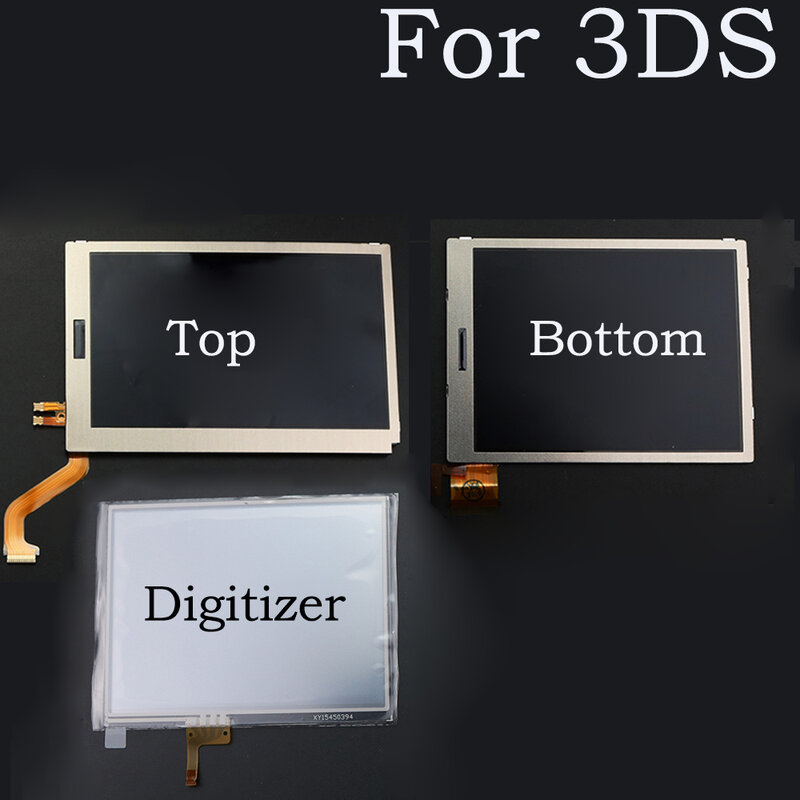 Piezas de Repuesto de pantalla LCD superior inferior e inferior para intend D 3DS LCD con Panel táctil de cristal digitalizador de pantalla táctil