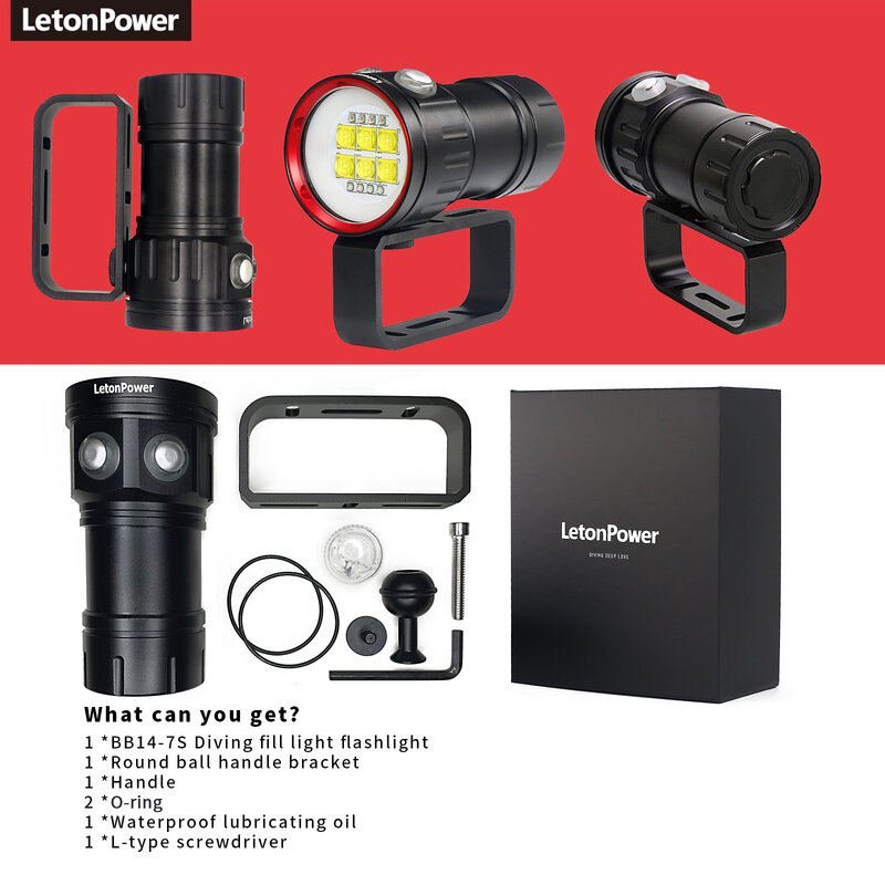 Professional Underwater 27 LED Photography Light Highlight Lamp 20000Lumens Diving Flashlight 100M Waterproof Video Camera torch