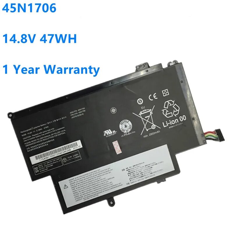 45N1706 New Battery For Lenovo ThinkPad Yoga S1 120 S240 20CD/20C0 Yoga 12 20DL/20DK Pro 45N1705 45N1707 45N1704 14.8V 47WH