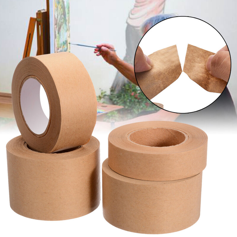 30m Gummed Kraft Paper Tape Bundled Adesivo Fitas De Papel Selado Água Ativado Carton Pintura Adesivo Para Ferramentas De Embalagem